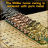 11 2 2 Jyquorp Horse Race Board Game Racing Game Thickened Solid Wood with Luxurious Durable Classic Metal Horses
