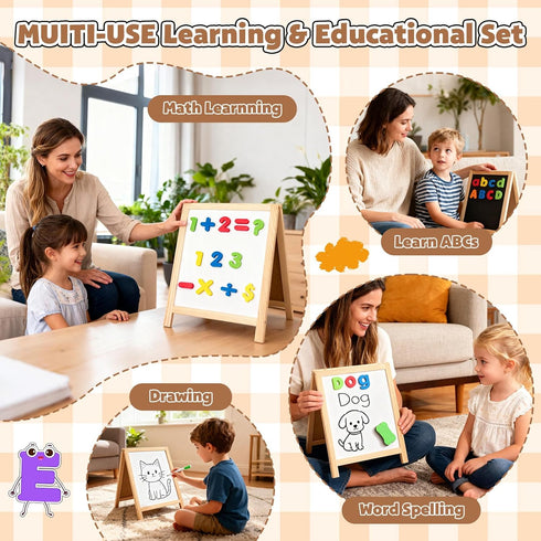 GINMIC Magnetic Letters and Numbers with Magnet Board, Alphabet ABC Magnets, Learning & Educational Toys - Uppercase