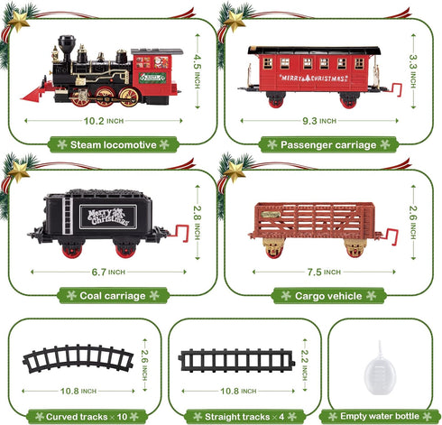 Set, Set 3 4 5 6 7 8+ Shemira Christmas Train Train Toys for Boys Girls,Toy Train with Light Smoke and Sound, Steam