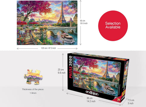 3000 #4919, Anatolian Puzzle - Blooming Paris, Piece Jigsaw Puzzle Multicolor