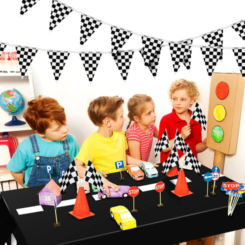 Irenare 3 Sheets Car Birthday Party Supplies, Racing Party Decorations, Road Tablecloth for Car Theme Birthday