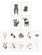 Children's Wall Art Prints, Boho Woodland Animal Room Collection, Set of Four 8x10 Prints and 5x7 Wall Cards