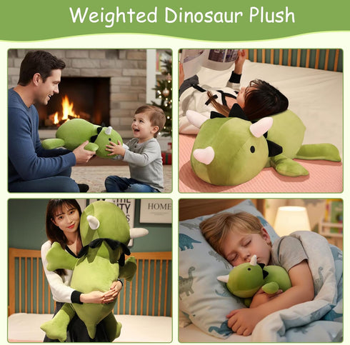 13.8 Inch, 1.6 Lbs SQEQE Weighted Dinosaur Plush, Weighted Dinosaur Stuffed Animal, Dino Plushies Pillow Toy Gift