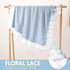 Booulfi Baby Blankets Neutral Knitted Blue Cotton Blue Baby Blanket Stroller Lace Border Crochet Winter Crib Baby