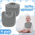 4 Pcs Baby Bibs Feeding Bib for Drooling and Teething, Comfy Neck Baby Bib with Padded Collar