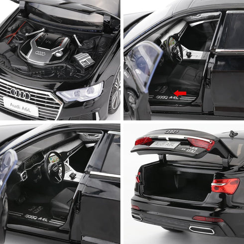 BDTCTK Compatible 1:18 Audi A6L Model Car, Diecast Collectible Pull Back Toy Car with Sound and Light