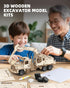 MOCBURIKU 3D Wooden Puzzle for Adults, Excavator Wooden Mechanical Model Car Kits to Build, Brain Teaser Pull Back