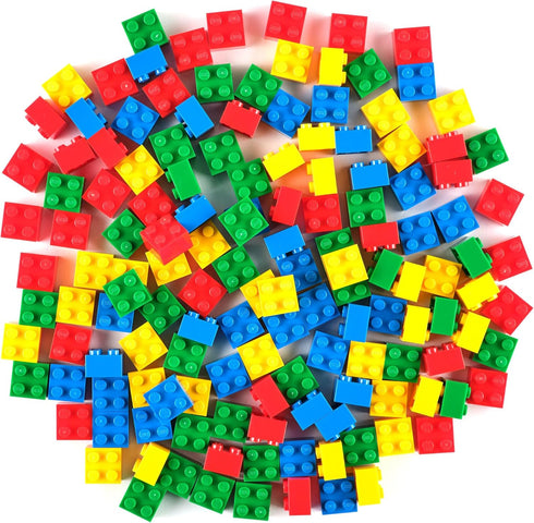 Strictly Briks Classic Bricks Starter Kit, 144 Pieces in Blue, Green, Red, Yellow, 2x2 Inches, Compatible with Major