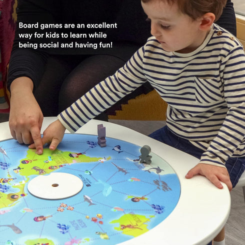 Stokke MuTable DISKcover, We R The World - Double-Sided Play Board with Game, Puzzle, Dice, Tokens & Cards