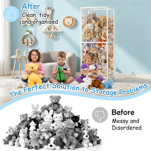 61 17 12.6 Fixwal Stuffed Animal Storage Zoo Metal Tube Extra Large Plushies Storage Stuffed Animals Holder Kids Toy