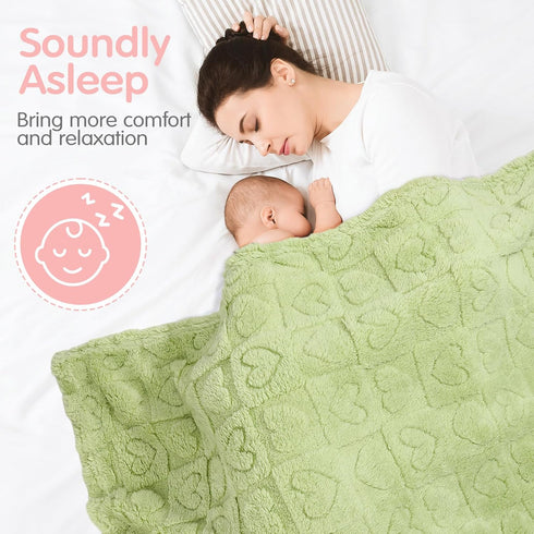 Hahafelt 6 Pack 30 40 Inches Cozy Baby Fleece Blanket Bulk Heart Checkered Baby Blanket x Soft Fuzzy Throw Blankets