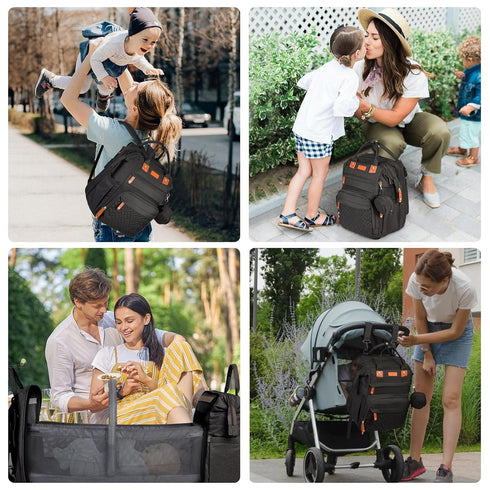 Shengmeister Backpack, Backpack, 900D Backpack, 3 1 Backpack Diaper Bag with Changing Table Oxford Cloth, Large
