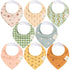 KeaBabies 8-Pack Organic Baby Bandana Bibs for Boys, Girls - Super Absorbent