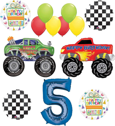 Monster Truck Party Supplies 5th Birthday Balloon Decorations