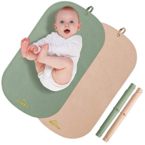 Portable Baby Diaper Changing Mat,Soft Faux Leather, Wipeable & Easy to Clean,for