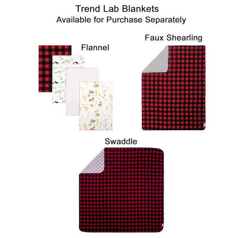 3 Set, Trend Lab Lumberjack Moose Piece Crib Bedding Gender-Neutral Color Palette, Includes Quilt, Fitted Crib Sheet