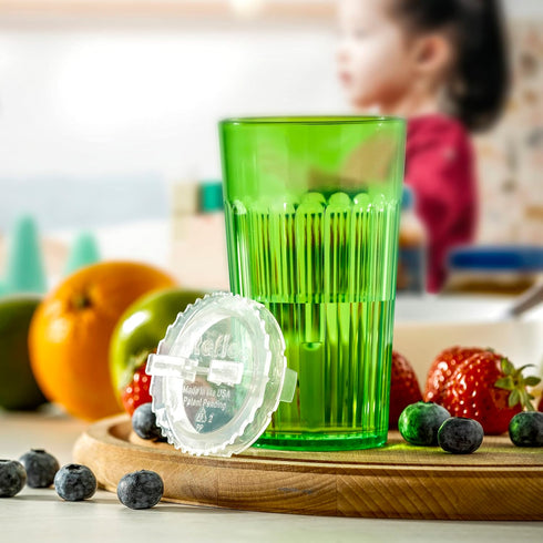 Reflo Smart Cup (Green 1-Pack), Open Training Cup, Toddler Cup, 6oz, 360 Control-Flow