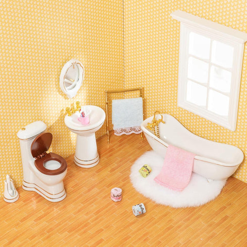 1 12 SAMCAMI Ceramic Dollhouse Furniture Scale - Doll House Furniture Toys for Dollhouse Bathroom - Miniature Furniture