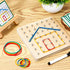 (6 6 0.6 HEELWIRE Wooden Geoboard,Montessori Toy,Graphical Mathematical Education Toy for Kids with Pattern Cards