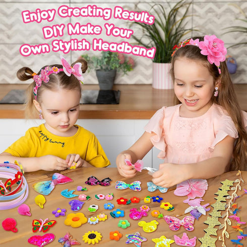 SUYUKI 4-12 DIY Hair Accessories Kit - Make Your Own Fashion Headbands for Kids