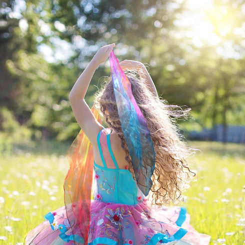 Novelty Place 12 Pcs Dance and Juggling Scarves - Gradient Colors Silk Square Scarf for Performance