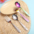 Pimoys 12 Pieces Kids Rainbow Utensils Set, Stainless Steel Safe Forks and Spoons, Dishwasher Safe Metal Cutlery