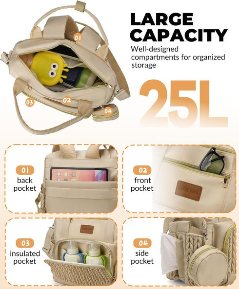 ZCSERTGI Backpack Backpacks, Diaper Bag,Stylish Waterproof Baby Diaper Bags with Changing Pad,Insulated