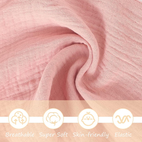 Organic Elephant Lovey, Muslin Security Blankets for Babies, Stuffed Animal Snuggle Toy Gift for Boys and Girls (Pink)