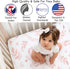 Sweet Jojo Designs Fitted Baby Crib Sheets (Boho Pink Floral Leaf) for Girls, Infant Nursery, Toddler Bed Room