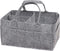 Sammy & Lou Light Gray Felt Storage Caddy, Divided Design for Diapers and Wipes, 11.5"D x 6"W x 8"H