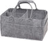 Sammy & Lou Light Gray Felt Storage Caddy, Divided Design for Diapers and Wipes, 11.5"D x 6"W x 8"H