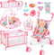 deAO Baby Doll Stroller Crib Bed Nursery Role Play Set Baby Doll