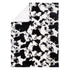 Cow Print Plush Baby Blanket, White Back, Black and White, 30 in x 40 in