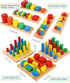 8 1 Set 3 4 5 6 TOWO Wooden Geometric Shapes Stacking Rings and Fractions Boards in Puzzles- Shape Sorter Sorting Toy