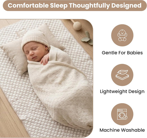 28x55, 3D Baby Cooling Crib Mattress Protector Oeko-TEX Certified, Breathable Knit, Ultra Soft, Washable, Elastic