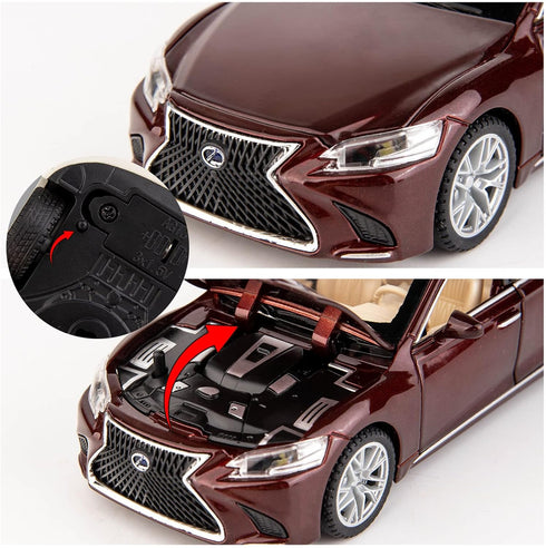 BDTCTK 1/32 Compatible Lexus Ls500h Model Car, Zinc Alloy Pull Back Toy Car with Sound and Light for Kids