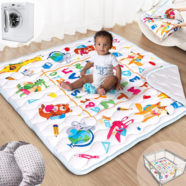 Baby Play Mat, 50x50 Mat with Super Soft Touch, Activity Mat with