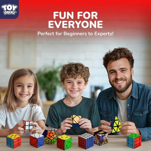 Set 10 Pack, 2x2, 3x3, 4x4 8+ STEAM Life Speed Cube Variety of Shapes & Difficulty Levels Includes Pyramid, Mirror