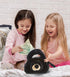 DolliBu Black Bear Plush Handbag - Soft Plush Stuffed Animal Purse for Kids, Pretend Play Toy