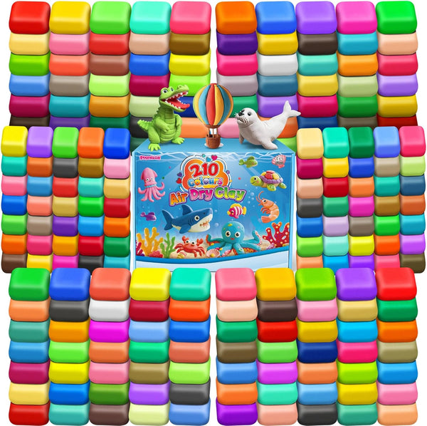 ESSENSON Air Dry Clay 210 Colors, Modeling Clay for Kids, DIY Molding