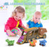 2-4 4 2 3 4 5 Toys,2 3 4 5 Dinosaur Toys for Kids Boys,Dinosaur Car Carrier Truck Toy with Pull Back Dino CarDinosaur