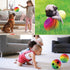 Mini Rainbow Sports Balls - 5 Inch (Pack of 4) Inflatable Vinyl Balls for Kids with Hand Air Pump for Indoor and