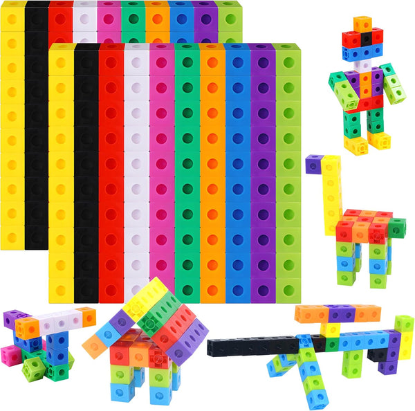 SpriteGru 200PCS Math Linking Cubes, Math Cubes Manipulative Connecting and Counting Snap Blocks for Preschool