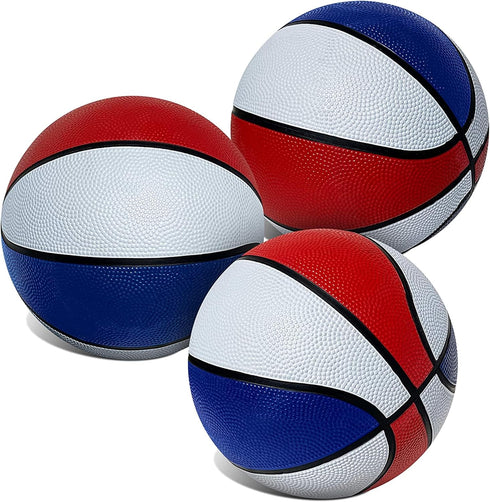 Botabee Mini Basketball Set, Red, White & Blue for Pop A Shot Arcade Games | 3 Pack of 7” Junior Basketballs