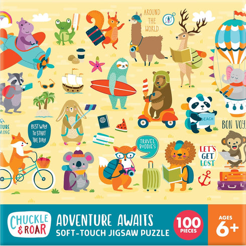 Chuckle & Roar - Adventure Awaits Puzzle - Engaging and Educational puzzles for kids - Larger pieces designed for preschool hands - 100 PC Jigsaw Puzzle