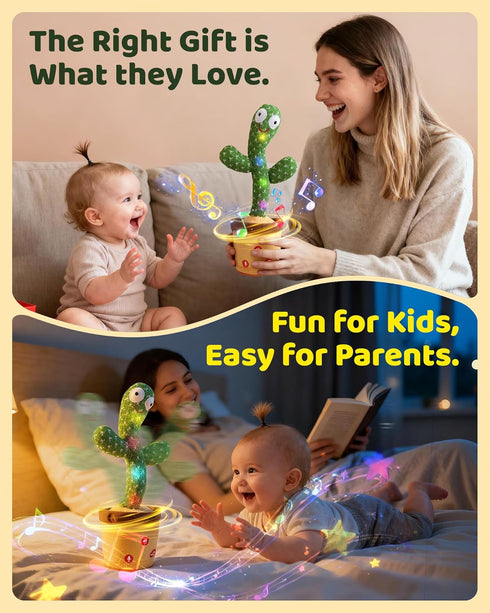 0-6 3-6 6-12 12-18 2 3 4 5 6 7 8 9 10 120 Dancing Talking Cactus Baby Toys Months, Toddler Boys Girls Gifts for Month
