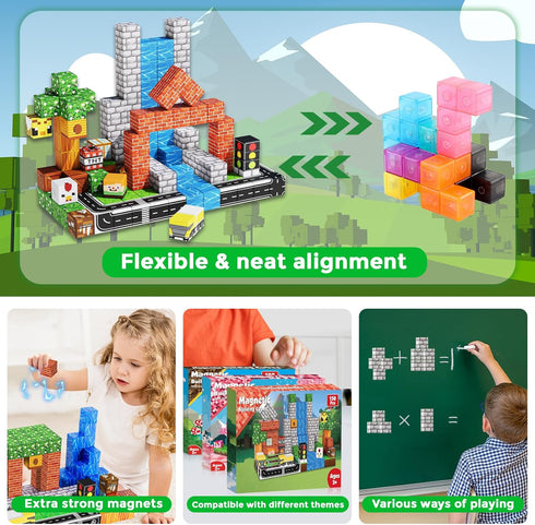 150 4-8, 3 4 5 6 7 8 9 10 11 12 Magneverse PCS Magnetic Blocks - Building Block for Kids Ages Magnet Blocks Cubes