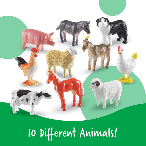 Counters 60 3+ Counting Learning Resources Farm Animal - Pieces, Ages Toddler Learning Toys, Farm Animals Toys