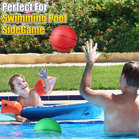 7 INCH Mini Basketball Toys for Indoor Over Door Hoops, Soft 7" Rubber Basketball for Toddler Beach Outdoor Play (5 PCS