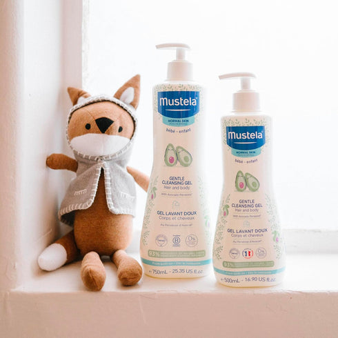 B5 1 2-Pack Mustela Baby Gentle Cleansing Gel - Baby Hair & Body Wash - with Natural Avocado fortified with Vitamin